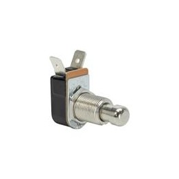 1 pcs : P26B-1D-RND MTL - Pushbutton Switches 1-pole, OFF - (ON), 3A/6A/ 3/4A 250VAC/125VAC/125VAC not HP rated, Non-Illuminated