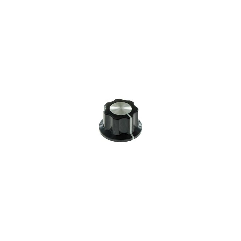 1 pcs : RN-99F-BS/6.4 - Knobs & Dials Black Knob .75D X .46H