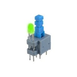 1 pcs : PS010-N22NPBAAUGXX - Pushbutton Switches PUSHBUTTON SWITCH DPDT.1A30VDC SQR GRN