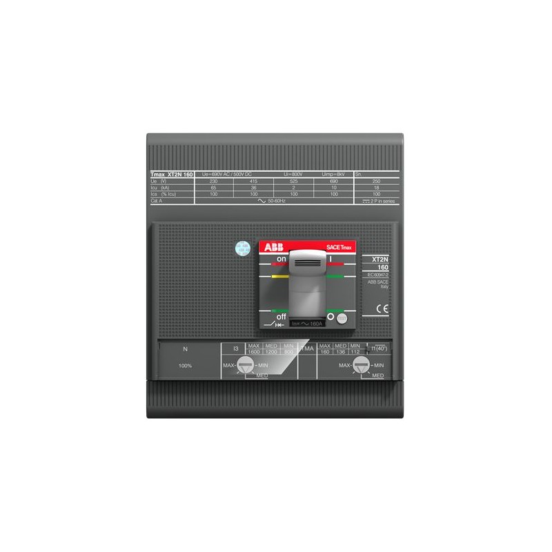 1 pcs - ABB, XT2N MCCB 4P 2A, Fixed Mount