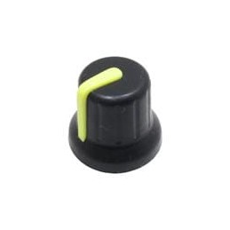 1 pcs : 450-BA261 - Knobs & Dials BLK/YEL 16mm D-SHAFT