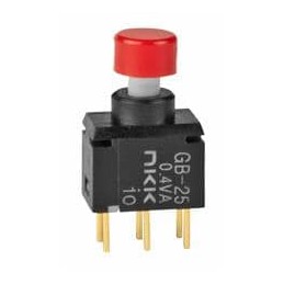 1 pcs : GB25AP-XC - Pushbutton Switches DPDT ON-(ON) 0.4VA RED CAP