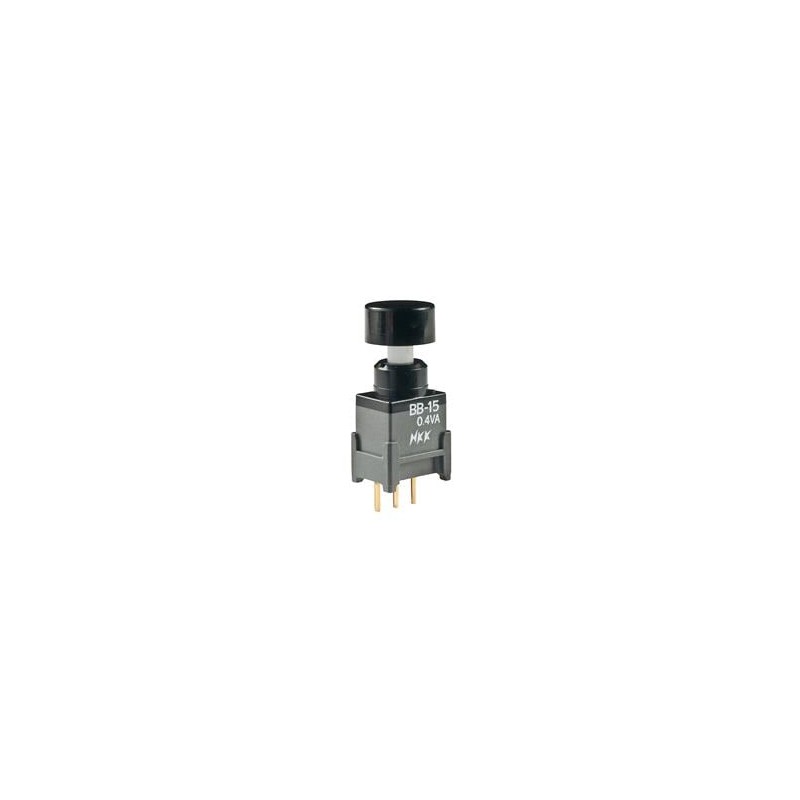 1 pcs : BB15AP-HA - Pushbutton Switches ON-(ON) .295 BLK CAP STRAIGHT PC .4VA