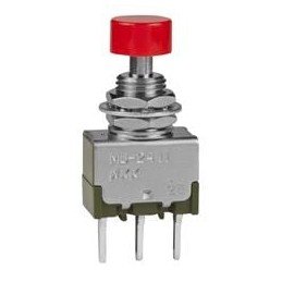 1 pcs : MB2411A1W03HC - Pushbutton Switches SPDT ON(ON) .28 BSHG PC .295 RED CAP 3A