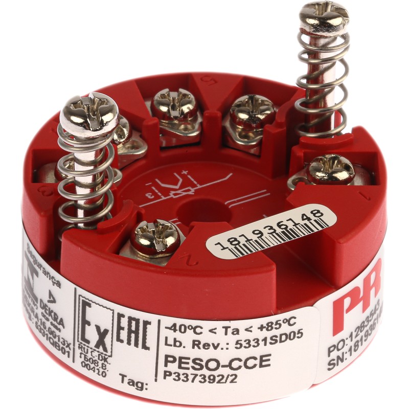 1 pcs - PR Electronics 5300 Temperature Transmitter Linear Resistance, RTD, Thermocouple, Voltage Input, 7.2 - 30 V dc