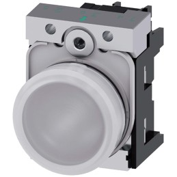 1 pcs - Siemens, SIRIUS ACT, Panel Mount White LED Pilot Light, 22mm Cutout, IP20, Round, 24V ac/dc