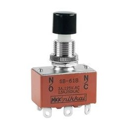 1 pcs : SB61B - Pushbutton Switches DPDT ON(ON) 10A BLK CAP SOLDER LUG