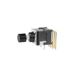 1 pcs : BB26AH-FA - Pushbutton Switches ON-ON .201 BLACK CAP RIGHT ANGL PC .4VA