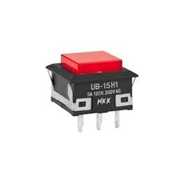 1 pcs : UB15KKW015C-CC - Pushbutton Switches SPDT ON-(ON) RED