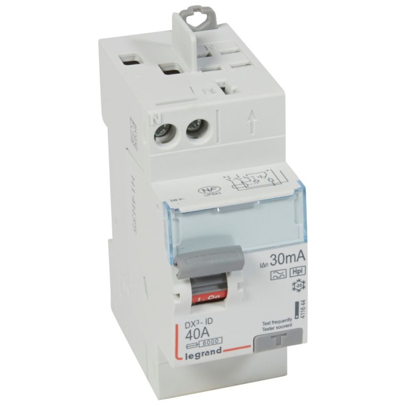 1 pcs - Legrand RCCB, 40A, 2 Pole, 30mA, Type F, 230V