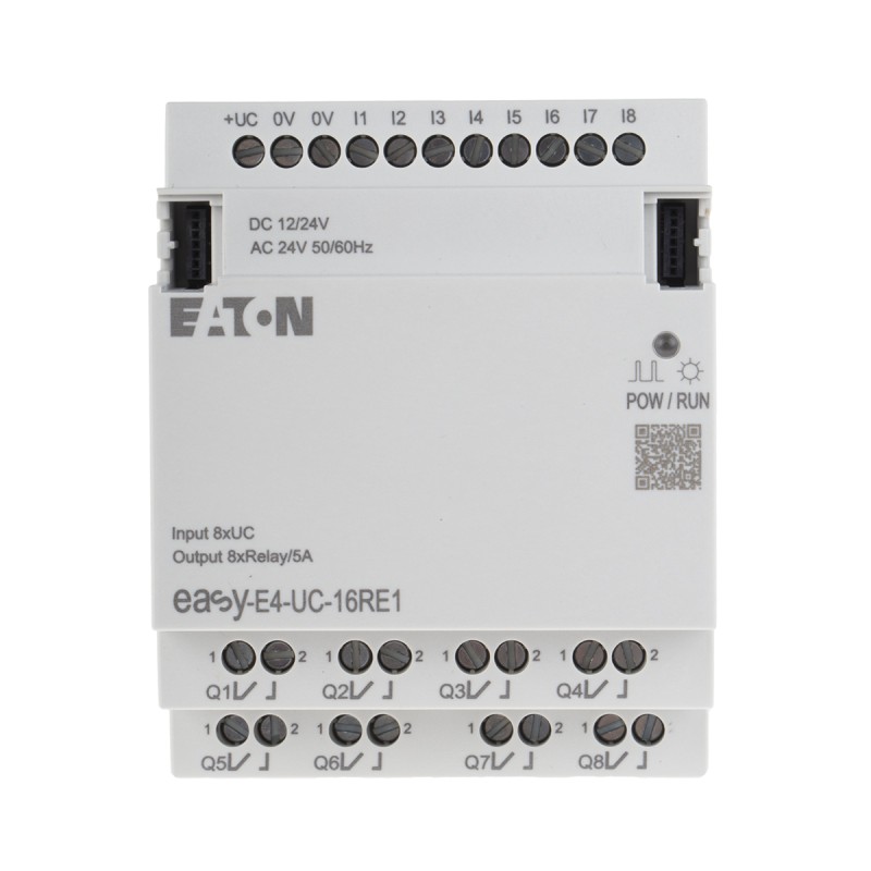 1 pcs - Eaton EasyE4 Series Logic Module, 12 V dc, 24 V dc Supply, Relay Output, 8-Input, Digital Input
