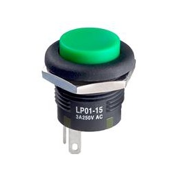 1 pcs : LP0115CCKW01F - Pushbutton Switches SPDT ON-(ON) 3A GRN BUSHING MOUNT