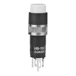 1 pcs : HB15CKW01-B - Pushbutton Switches ON-(ON) RND SLDR LUG WHITE CAP