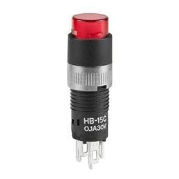 1 pcs : HB15CKW01-5C-CB - Pushbutton Switches SPDT ON-(ON) RND RED