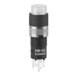 1 pcs : HB15CKW01-5F-JB - Pushbutton Switches SPDT MOM GR LED