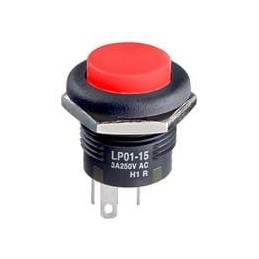 1 pcs : LP0115CCKW015CB - Pushbutton Switches SPDT ON-(ON) 3A RED ILLUM BUSHING MOUNT