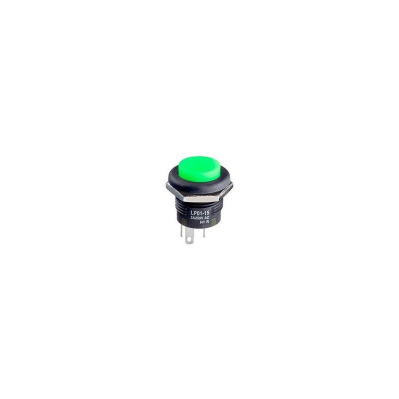 1 pcs : LP0115CCKW015FB - Pushbutton Switches SPDT ON-(ON) 3A GRN ILLUM BUSHING MOUNT