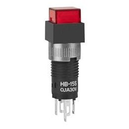 1 pcs : HB15SKW01-5C-CB - Pushbutton Switches SPDT ON-(ON) SQR RED