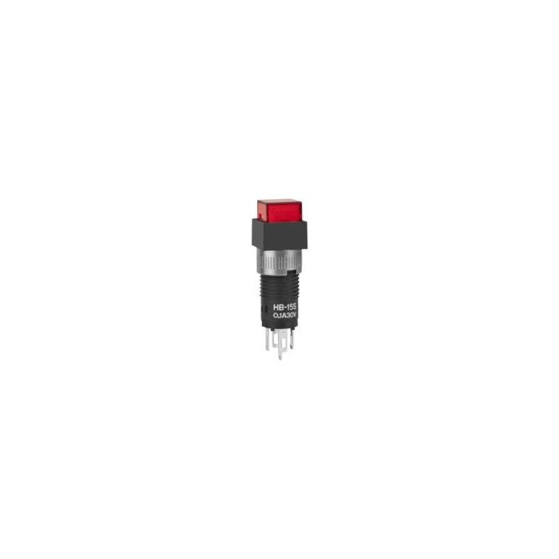1 pcs : HB15SKW01-5C-CB - Pushbutton Switches SPDT ON-(ON) SQR RED