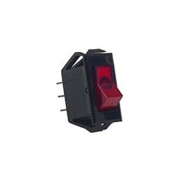 1 pcs : LTA201-TR-B/12V - Rocker Switches 1-pole, OFF - None - ON, 10A/15A 250VAC/125VAC 3/4 HP, Illuminated Red Rocker Switch w