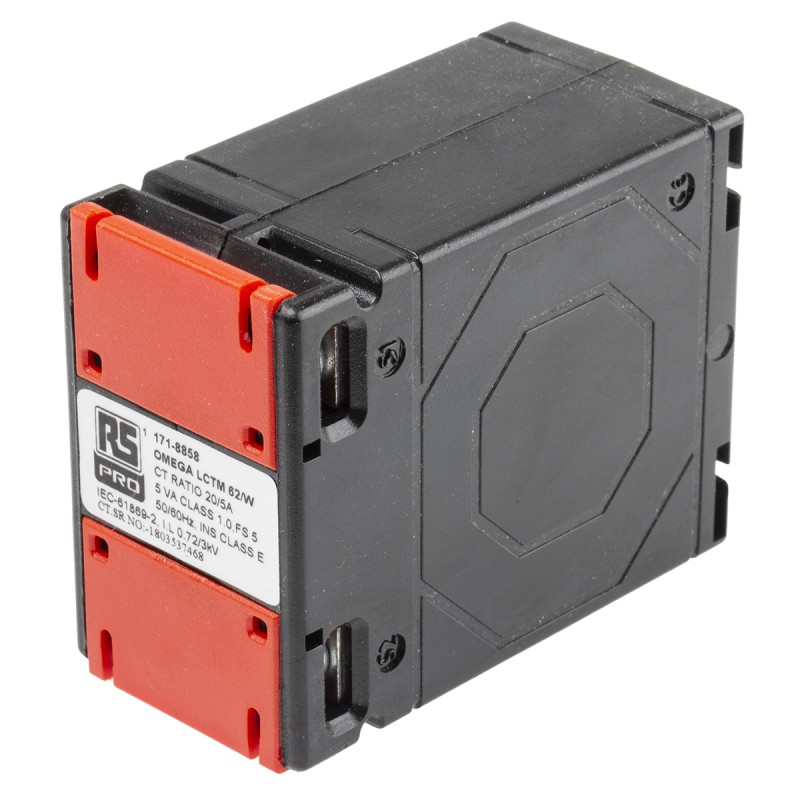 1 pcs - RS PRO Base Mounted Current Transformer, 20A Input, 20:5, 5 A Output, 62 x 40mm Bore