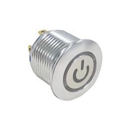 1 pcs : AV1610P512R04 - Pushbutton Switches AV16 SPM 0.4VA P OWER LED YELLOW 12V