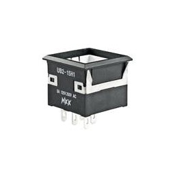 1 pcs : UB215KKW015F - Pushbutton Switches SPDT ON(ON) GRN LED SOLDER LUG BODY ONLY