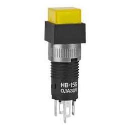 1 pcs : HB15SKW01-5D-DB - Pushbutton Switches SPDT ON-(ON) SQR AMB
