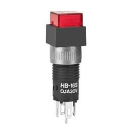 1 pcs : HB16SKW01-5C-CB - Pushbutton Switches SPDT ON-ON SQR RED