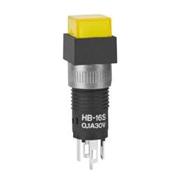 1 pcs : HB16SKW01-5D-DB - Pushbutton Switches SPDT ON-ON SQR AMB