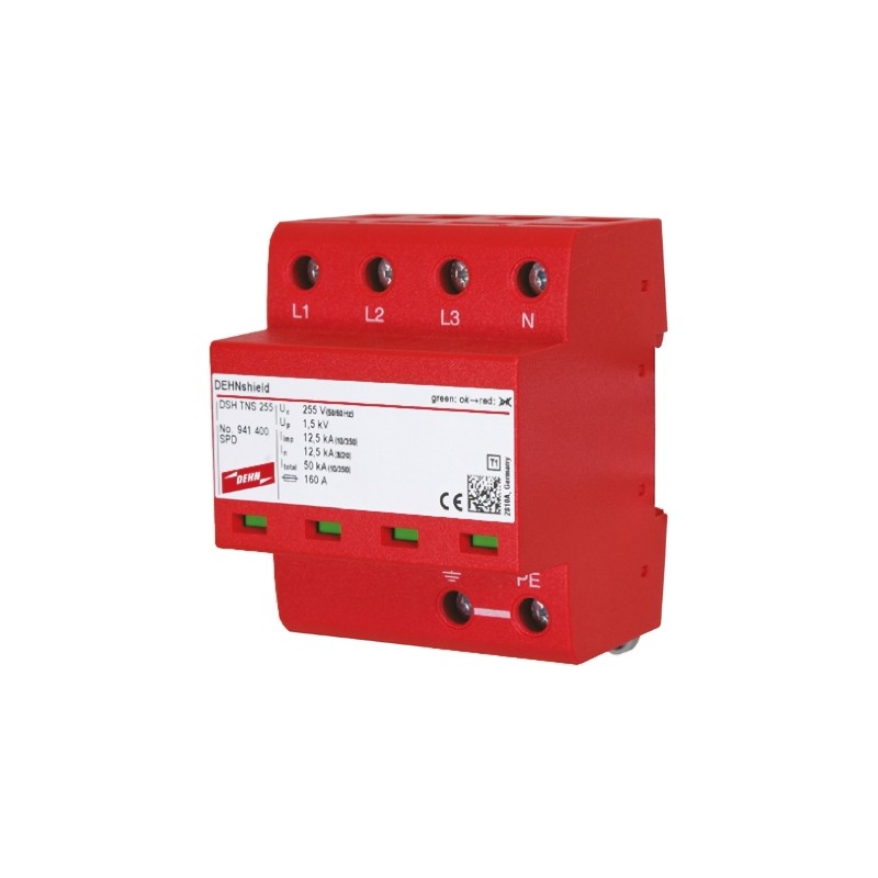 1 pcs - Dehn, DSH Modular Surge Protector 255 V ac Maximum Voltage Rating 12.5kA Maximum Surge Current Lightning Arrester