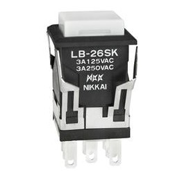 1 pcs : LB26SKW01 - Pushbutton Switches DPDT On-On SQUARE