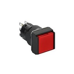 1 pcs : XB6ECW4B1P - Pushbutton Switches IPB SPG Ret, Square, red, 24V, 1 NO/NC