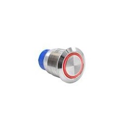 1 pcs : ULV4F2BSS311 - Pushbutton Switches Anti-vandal, SPDT, On-(On), Panel Mount, Front, Silver, LED, Red, IP67