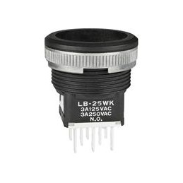 1 pcs : LB25WKW01 - Pushbutton Switches SPDT ON(ON) BLACK BODY ONLY PANEL SEAL