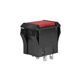 1 pcs : JPL26B-C - Pushbutton Switches DPST OFF-ON ALTERNAT TV8 RATED RED CAP