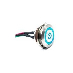 1 pcs : SV8F23SS-301 - Pushbutton Switches Anti-vandal, SPST, Off-(On), Panel Mount, Front, Silver, LED, White, IP67