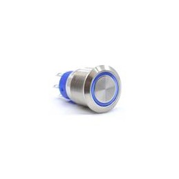 1 pcs : ULV4F2HSS531 - Pushbutton Switches Anti-vandal, DPDT, On-(On), Panel Mount, Front, Silver, LED, Green, IP67