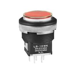 1 pcs : LB16WKW01-5C-JC - Pushbutton Switches SPDT ON-ON RED Ag PNL SEAL BLK HOUSING