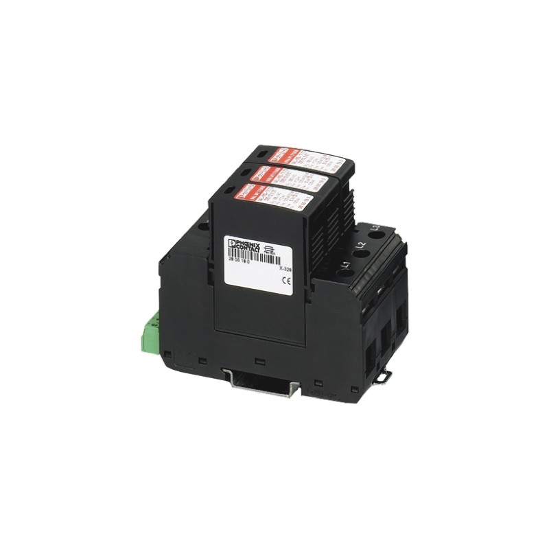 1 pcs - Phoenix Contact 3 Phase Surge Protector, 50kA, 250V ac, DIN Rail Mount