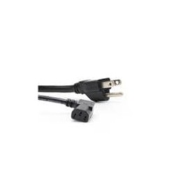 1 pcs : 28132-910-01 - AC Power Leads Power Cord, 18AWG, SJT, NEMA 5-15P to C13, 10A, Right Angle, 9'10' Length, Black