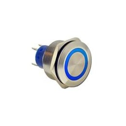 1 pcs : ULV8F2BSS311 - Pushbutton Switches Anti-vandal, SPDT, On-(On), Panel Mount, Front, Silver, LED, Red, IP67