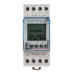 1 pcs - Legrand Digital DIN Rail Time Switch 230 V ac, 2-Channel