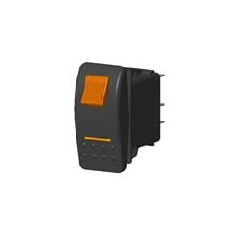 1 pcs : V1D2HW6B-ADE00-0 - Rocker Switches 1-pole, ON - None - OFF, 20A 12VDC not HP rated, Illuminated, Sealed Locking, Contura