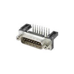 1 pcs : 09662227802 - D-Sub Standard Connectors D-Sub 15pin male angled 2.54mm pitch, turned, w/o board locks, 4-40UNC, PL3