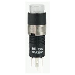 1 pcs : HB16CKW01-6G-JB - Pushbutton Switches SPDT ON-ON RND BLUE LED/CLR-WHT CAP