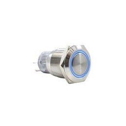 1 pcs : PV4F6Y011-345 - Pushbutton Switches Anti-vandal, DPST-NO/NC, Off-(On), On-(Off), Panel Mount, Front, Black, LED, Blue, I