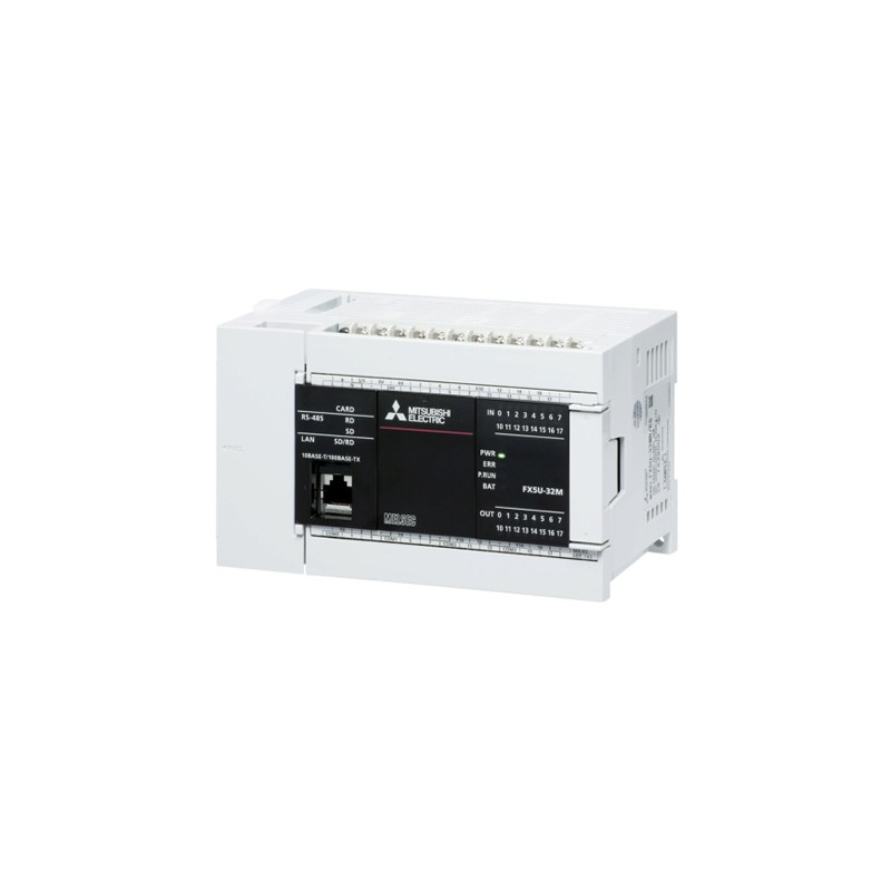 1 pcs - Mitsubishi MELSEC iQ-F Series PLC CPU for Use with FX5 Expansion Adapter, FX5 Extension Module, Analogue Output,