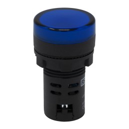 1 pcs - RS PRO, Panel Mount Blue LED Pilot Light, 22mm Cutout, IP65, Round, 12V ac/dc