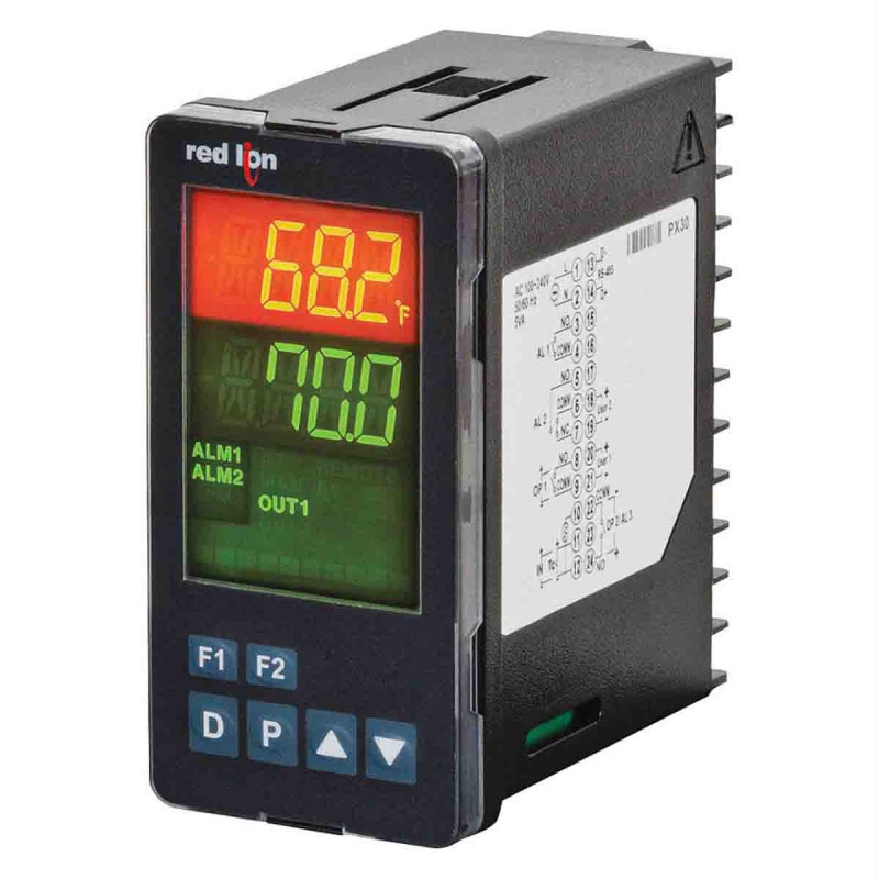 1 pcs - Red Lion PXU Panel Mount PID Temperature Controller, 48 x 95.8mm 2 Input, 2 Output 4-20 mA, Relay, 100 - 240 V